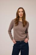 Magasin Myrna 1 RWS Strik Lambswool Kvinde Beige Melange Sweaters Str ...