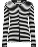 Magasin Milla 20G Kvinde Black / Star White Stripe Cardigans Str L Bom...