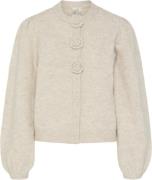 YAS Yasroselle LS Knit Cardigan S. Kvinde Birch Cardigans Str L - hos ...