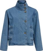 Object Objtilla GRO L/S LO Denim Jacket NO Kvinde Medium Blue Denim Ov...