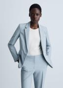 MANGO Fitted Suit Jacket Kvinde Lt-pastel Blue Blazere Str 40 - hos Ma...