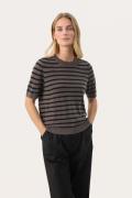 Part Two Everlottapw PU Kvinde Grey/black Stripe Kortærmede T-shirts R...