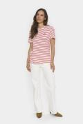 Saint Tropez Juciasz Tshirt Kvinde Flamescarlet White Stripe Kortærmed...