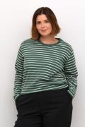 Kaffe Curve Kcwinni LS Tshirt Kvinde Gardentopiary/ Turtledo Stripe La...