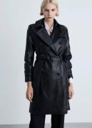 MANGO Trench Coat. - Polanapu Kvinde Black Overgangsjakker Str S - hos...