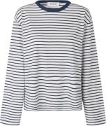 Modström Hellenmd LS Stripe Tshirt Kvinde Navy Sky-soft White Stripe K...