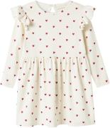 Name It Nmfdheart LS Dress Str 92 - Cloud Dancer Kjoler hos Magasin