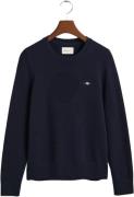 Gant Classic Cotton Cneck Kvinde Evening Blue Sweaters Str S - hos Mag...