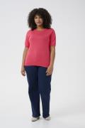 Kaffe Curve Kclizzy Knit Pullover Kvinde Raspberry Langærmede Bluser S...