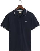 Gant Tipping SS Pique Polo Mand Evening Blue Kortærmede Poloer Str L -...