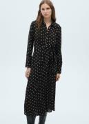 MANGO Polka dot Shirt Dress With Knot det Kvinde Black Midi Kjoler Str...