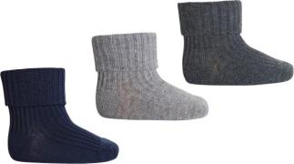 mpKids Cotton rib Baby Socks 3pack Str 25/28 - Multi Strømper hos Maga...