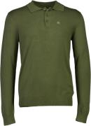 Lindbergh Ecovero L/S Polo Mand Grøn Sweaters Str L - hos Magasin