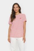 Saint Tropez Juciasz Tshirt Kvinde Flamescarlet White Stripe Kortærmed...