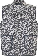 Lollys Laundry Cairoll Quilted Vest Kvinde Leopard Print Veste Str L -...