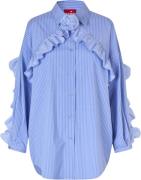 Cras Bloomingcras Shirt Kvinde Blue Stripe Skjorter Str 36 - Polyester...