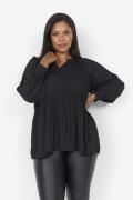 Wasabiconcept Curvy Wakersten 2 Bluse Sort Kvinde 9999 Sort Langærmede...