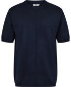 Magasin Sander 2S Knit Tshirt Mand Navy Kortærmede Tshirts Str L Visko...