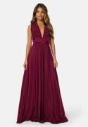 Goddiva Multi Tie Maxi Dress Wine-red L (UK14)