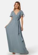 Goddiva Flutter Chiffon Dress Air Force Blue S (UK10)