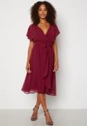 Goddiva Flutter Chiffon Dress Berry XS (UK8)