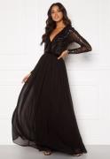 Goddiva Deep V Sequin Maxi Dress Black XL (UK16)