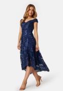 Goddiva Embroidered Lace Dress Navy XL (UK14)