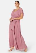 Goddiva Curve Flutter Sleeve Chiffon Maxi Curve Dress Lavender 44 (UK1...