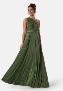 Goddiva Multi Tie Maxi Dress Olive green XS (UK8)