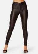 BUBBLEROOM High Waist Slim Coated Jeans  Dark brown 42