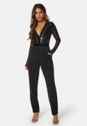 Goddiva Sequin Bodice Jumpsuit Black S (UK10)