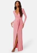 Goddiva Long Sleeve Maxi Dress Warm Pink XXS (UK6)