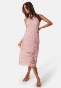 Y.A.S Milda Lace Halterneck Midi Dress Pale Mauve XS