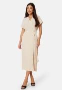 BUBBLEROOM Matilde Wrap Dress Light beige 4XL