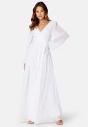 Goddiva Long Sleeve Chiffon Maxi Dress  XS (UK8)