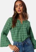 Happy Holly Noralie Broderie Anglaise Blous Green 40/42