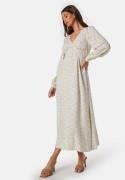 BUBBLEROOM Viscose V-neck Maxi Dress Offwhite/Patterned 44