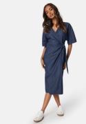 Happy Holly Denim Wrap Dress Dark blue 36/38