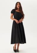 BUBBLEROOM Puff Sleeve Cotton Dress Black XS