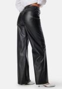 BUBBLEROOM Straight PU Trousers Black 34