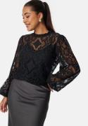 BUBBLEROOM Lace L/S Blouse Black XL