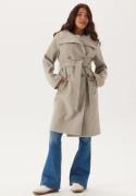 BUBBLEROOM High Neck Midi Coat Light beige S