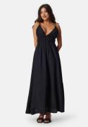 BUBBLEROOM Tie Strap Maxi Dress  Black XS