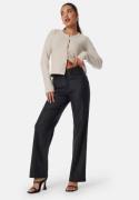 BUBBLEROOM High Waist Straight Leg Coated Jeans Black 34