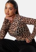 BUBBLEROOM Long Sleeve Mesh Top Leopard S