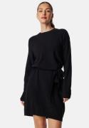 VILA Viril O-neck L/S BELT KNIT DRESS Black XS