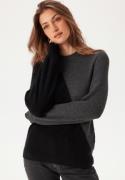 Object Collectors Item Objditte Re L/S KNIT PULLOVER  Dark Grey Melang...