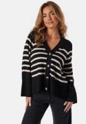 Object Collectors Item Objester L/S Cardigan Black Stripes:Sandshell M