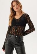 BUBBLEROOM Button Lace Cardigan Black M