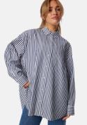 TOMMY JEANS Tjw Ovs Pinstripe Shirt C1g Dark Night Navy / STRIPEST M